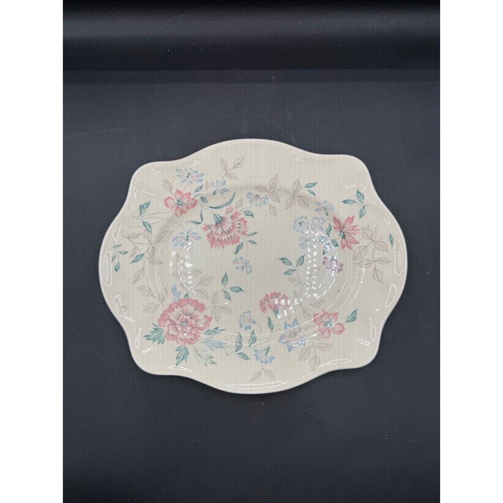 Johnson Brothers LYNTON Oval Platter Made in England Pink Flowers 11”